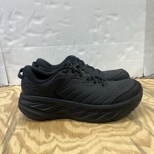 Hoka Bondi One SR Men's Slip Resistant Comfort Leather Black Work Shoes Size 14